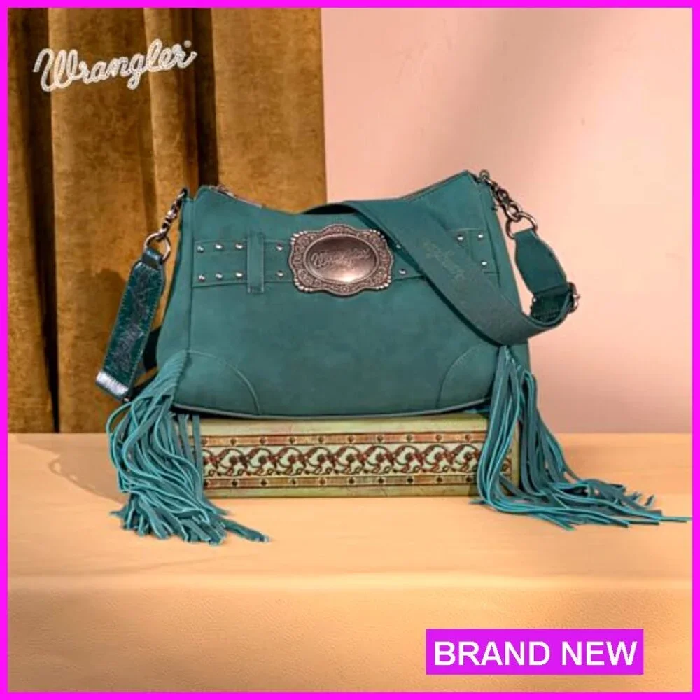 Fringe Western Hobo Shoulder Bag Vegan Suede Tassel Crossbody Purse